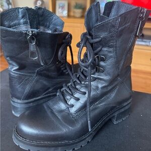 Miz Mooz Black Leather Ankle Boots